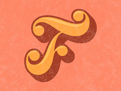 F is for Funky 36daysoftype 70s disco f funky letter lettering retro script type typography