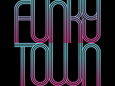 Funkytown 70s disco gradient inline lettering letters retro type typography vintage