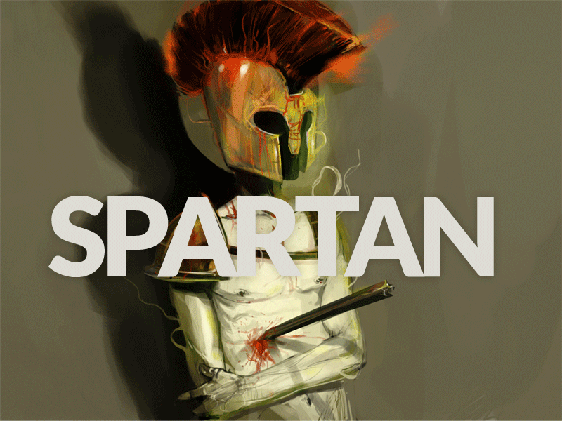 Shy Spartan Gif art concept art dark digital gif helmet illustration shy spartan spear warrior