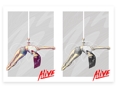 Aerial Stripes acrobatics aerial art circus gymnastics illustration stripes