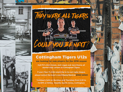 Cottingham Tigers Rugby League Poster cottingham design green hull fc join league poster rugby tigers youth