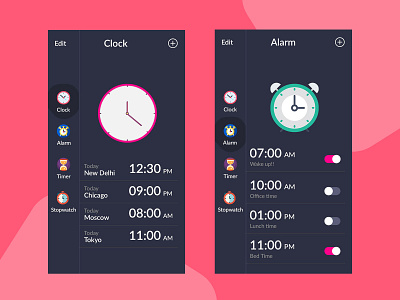 Clock App UI app design icon logo mobile mobile app mobile app design ui ux