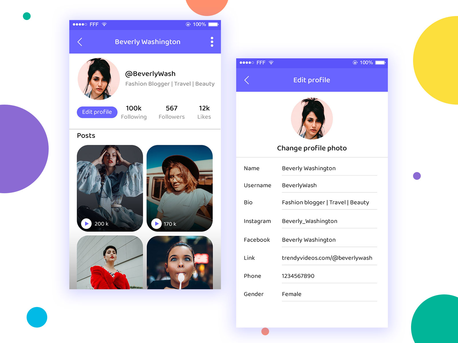 Profile Screen UI by Nidhi Pujara on Dribbble