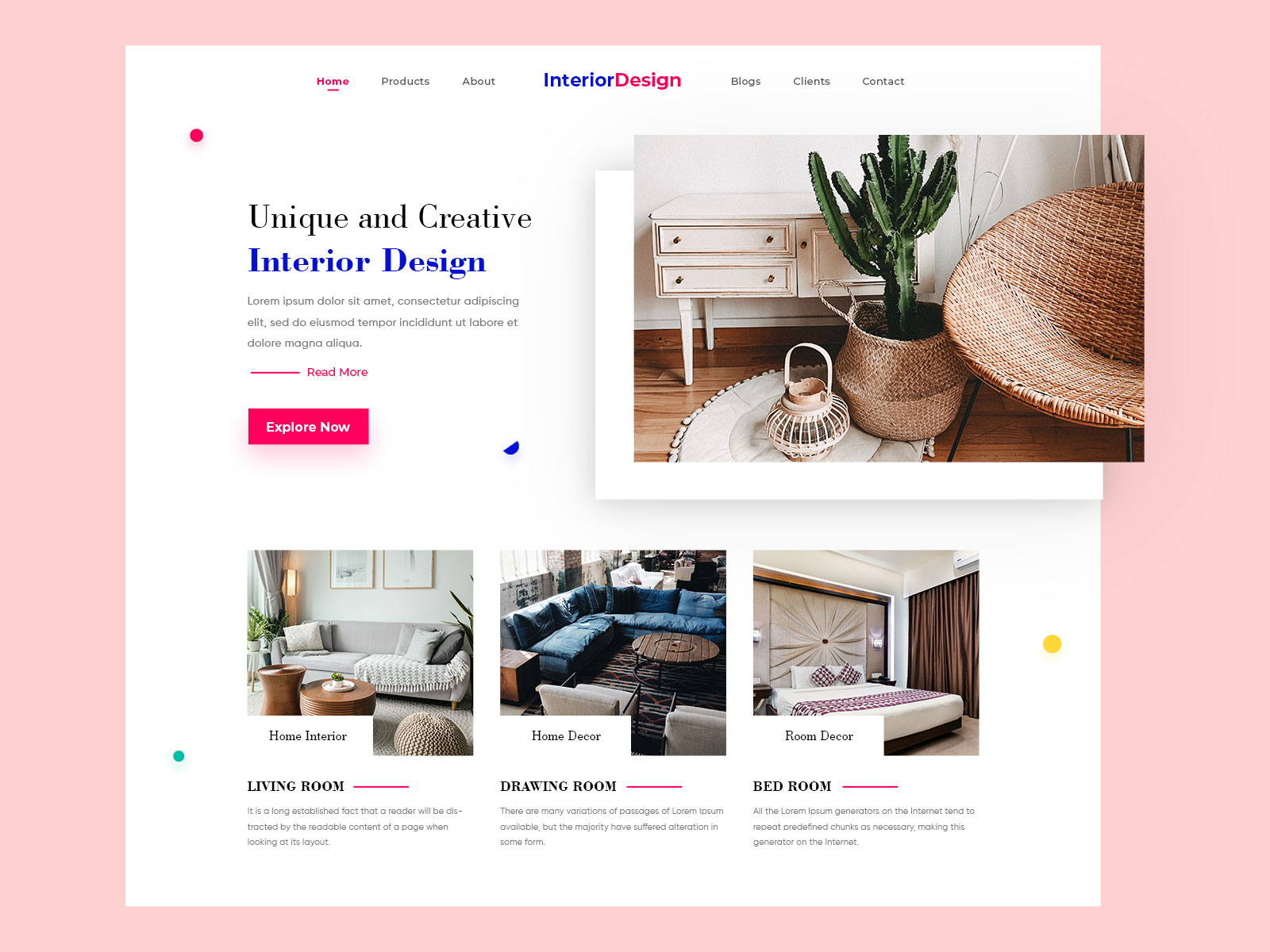 Interior Design Landing Page by Nidhi Pujara on Dribbble