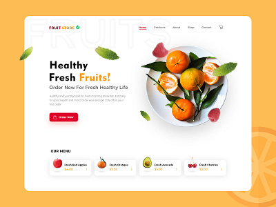 Fruit Landing Page branding design illustration typography ui ux vector web web design webdesign website website concept website design