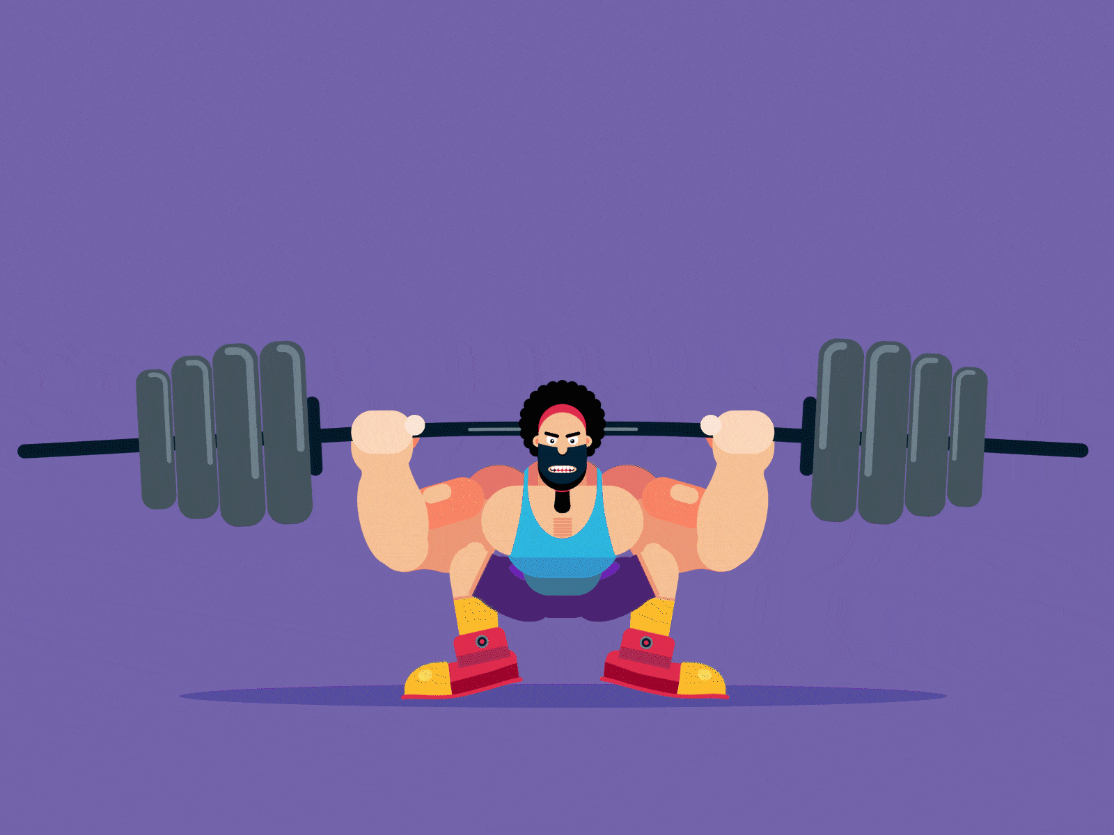 Weight Lifting animated animated gif animation character animation flat design gym loop animation motion design motiongraphics weightlifting