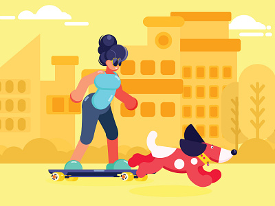 Skateboard Rider character characterdesign design flat illustration flatdesign illustration