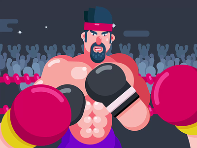 Boxing match animated animated gif animation animation 2d animation after effects animator boxer boxing character animation characterdesign fighter fighting knockout loop animation motion design motiongraphics
