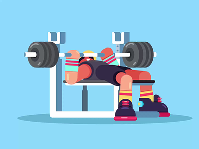 Bench press Animation animated animated gif animation animation 2d animation after effects animator character animation excercise fitness fitness animation loop animation motion design motiongraphics
