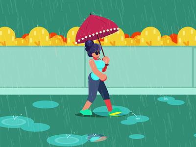 Rain Animation animated gif animation animation 2d animation after effects character animation motion design motion graphics motiongraphics rain walk cycle