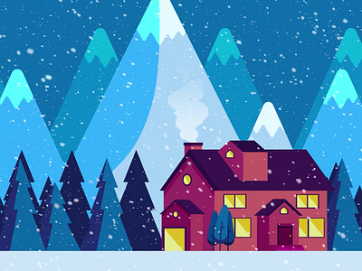 Snowfall animated gif animation animation 2d animation after effects character animation motion design motiongraphics snow snowfall