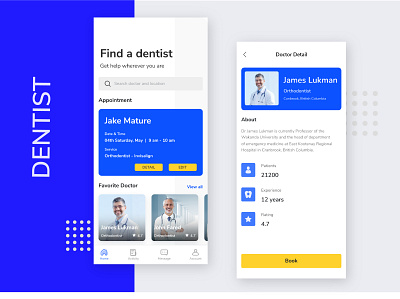 Dentist Finder App app app design appointment branding card dentist design minimal smarthome typography ui ux