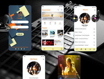 Music app app branding design icon illustration illustrator typography ui web website