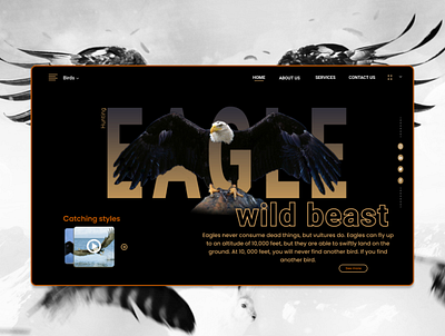Wild Beast " EAGLE " animation beast mode birds branding hunting nature photography typography ui ux web web design website wild animal wildlife
