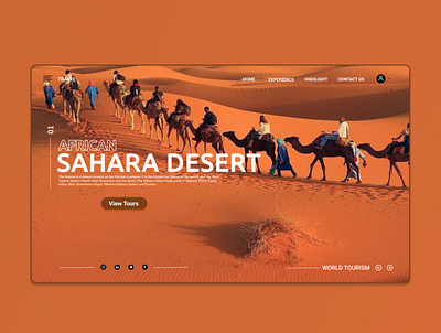 Sahara Desert 1 brand design branding camels desert design designer figmadesign photoshop travel app typography ui ux website website design