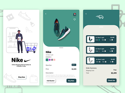 Nike Online Shopping App Concept adobe photoshop app app design brand design branding dailyui design figma design illustration illustrator photoshop product design shoes shopping app ui ux