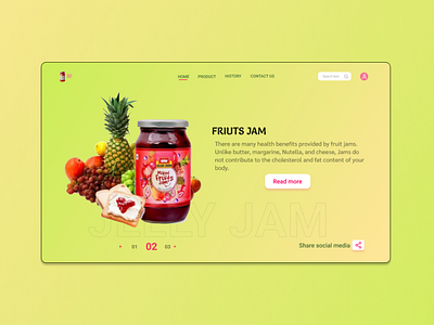 Fruit Jam website concept branding bread breakfast creative design daily ui figma freebies fruit healthy jam jelly layoutdesign photoshop typography ui ui designer ux website