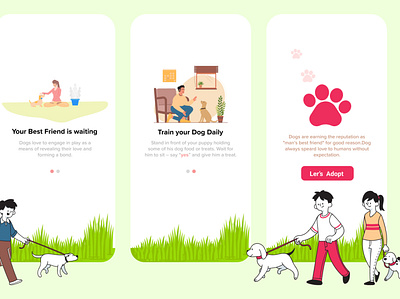 Pet's Adoption Flash Screen- Pet love Concept app app design design dog lovers illustration layoutdesign love pet pet care ui ux vector