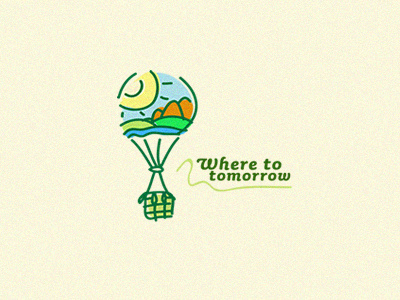 Where to tomorrow air balloon beach blue sky sun tomorrow travel vacation