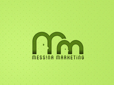 Messina Marketing communication design head letter logo marketing messina people silhouette