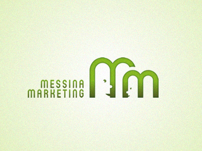 Messina Marketing brand design face letter logo marketing messina people smile web