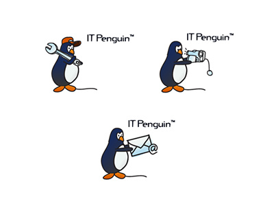 Variations for a logo - IT Penguin contact it logo penguin service video