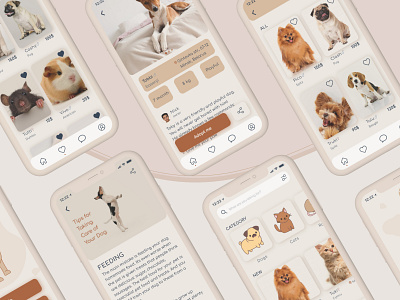 Pet App adobe app cat cjm design dog figma ios pet rat ui ux vector