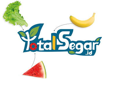Profesional Total Segar Logo Design branding business concept design fruit fruit logo healthy identity branding illustrator logo logodesign profesional logo store app store logo typography vector vegetable