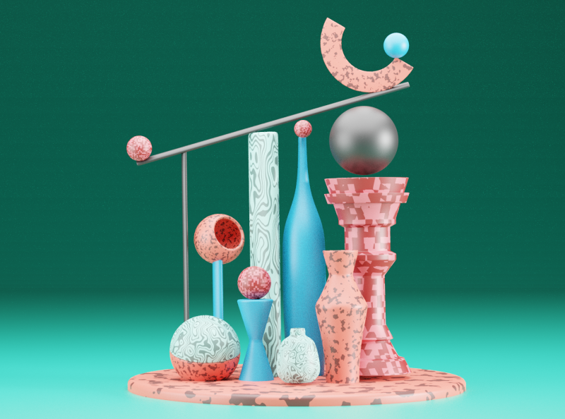 Abstract 3d scene by Grace Awaka on Dribbble