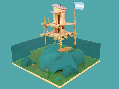 Low poly image 3d blender blender3d cycles illustration