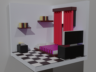 Low poly Bedroom 3d blender blender3d illustration lowpoly lowpoly3d lowpolyart