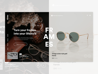 Eyewear Concept Landing Page adobexd design glasses shop store ui ui design ux uxui