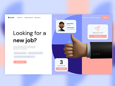 Daily UI #003 Landing Page dailyui dailyuichallenge design figma graphic design home page homepage interface jobs landing ui ui design webdesign