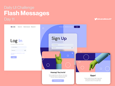 Daily UI #011 Flash Message dailyuichallenge design figma homepage homepage ui interface jobs jobsite landing ui ui ux design ui design ux uxui