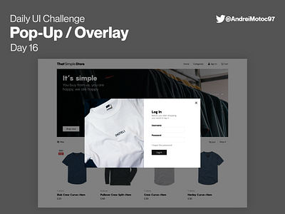 Daily UI #Pop up / Overlay dailyui design ecommerce figma homepage homepage ui landing landing page design mobile overlays pop up popup product shop tshirt ui ux uxui