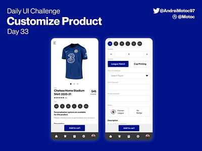 Daily UI #33 Customize Product app chelsea custom dailyui design ecommerce ecommerce shop figma mobile product shop ui ui design ux uxui