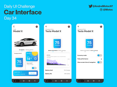 Daily UI #34 Car interface app car car interface dailyui dashboard design figma interface mobile tesla ui ui design ux uxui