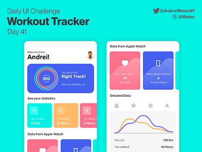 Daily UI #41 Workout Tracker app apple watch dailyui dailyuichallenge design figma health interface interface design mobile ui ui design ux uxui workout workout tracker workout trainer