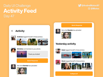 Daily UI #47 Activity Feed activity activity feed app dailyui dailyuichallenge day47 design feed figma mobile notification ui ui design ux uxui