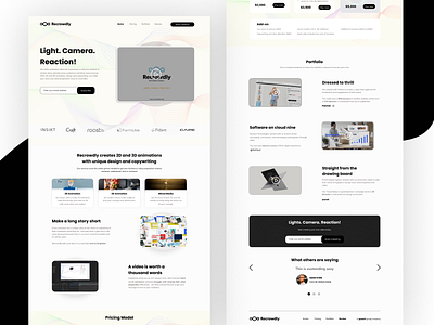 Video Creation Website Landing Page animation design landing page landingpage typography ui ux web ui
