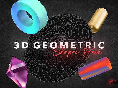 3D Geometric Shapes 3d clipart download forms geometric geometry glass gold holographic isometric low poly metal png shapes