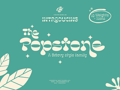 Popstone Display Font 70s 80s 90s display font groovy icons ligature modern pixelbuddha typeface