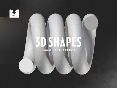 Freebie: 3D Shapes With Glitch Effect