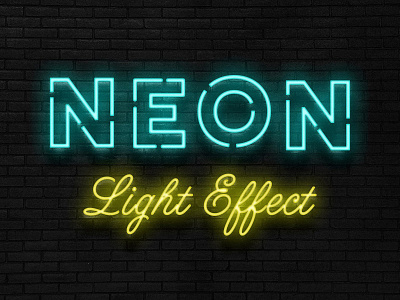 Neon Sign Photoshop Effect background bar brick download effect layer light neon photoshop psd sign style tube wall