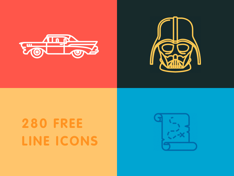 Freebie: 280 line icons pack