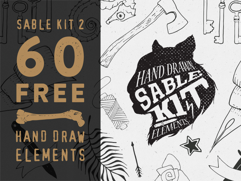 Freebie: Sable Kit 2 Free freebie pixelbuddha free vector vectors hand draw elements