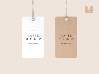 Free Download: Paired Label Tag Mockup brand clothes download fashion free freebie label logo mockup pixelbuddha psd scene tag template