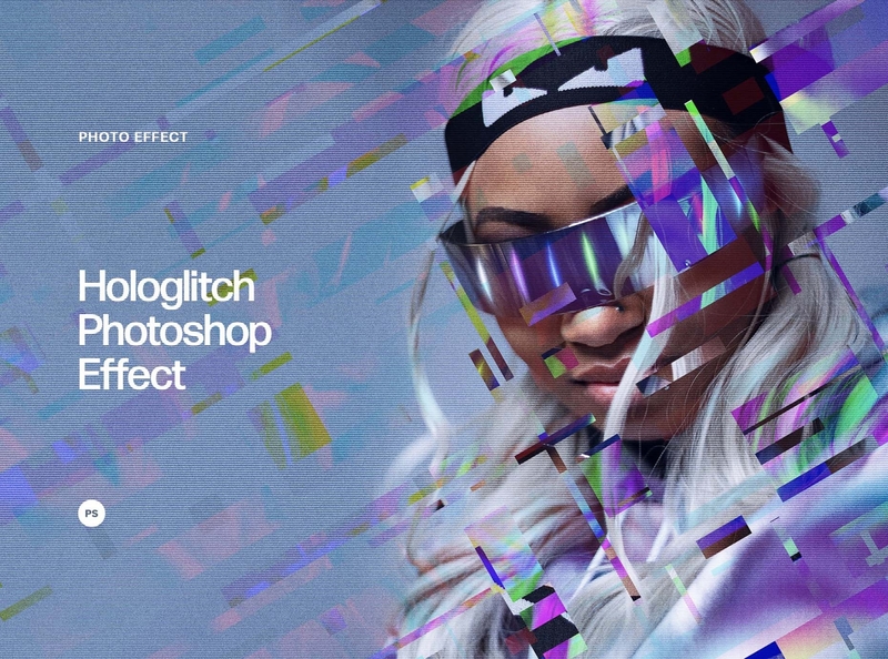 Download: Hologlitch Photoshop Effect action anaglyph download effect futuristic glitch holographic noise photo pixelbuddha template