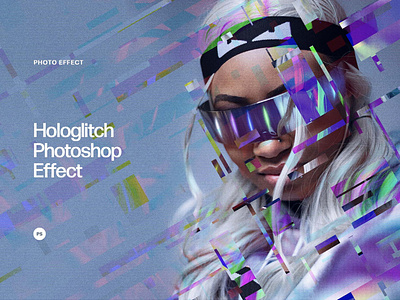 Download: Hologlitch Photoshop Effect action anaglyph download effect futuristic glitch holographic noise photo pixelbuddha template
