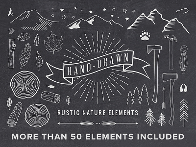 Freebie: Hand-Drawn Rustic Elements elements free freebie hand draw pixelbuddha vector vectors